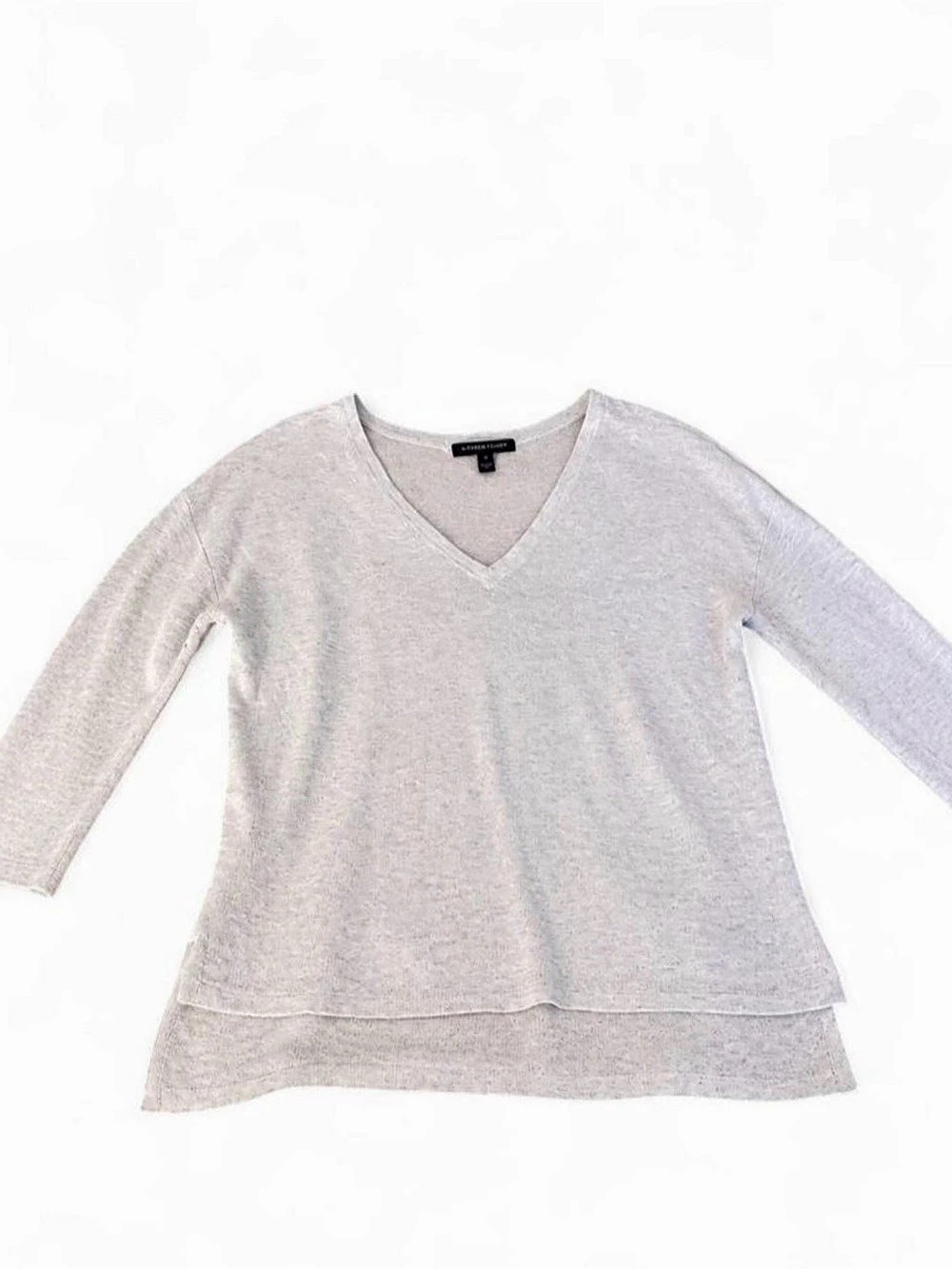 Banana Republic V-Neck 3/4 Sleeve Layered Hem Top